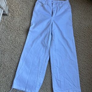 White Wide-Leg Jeans